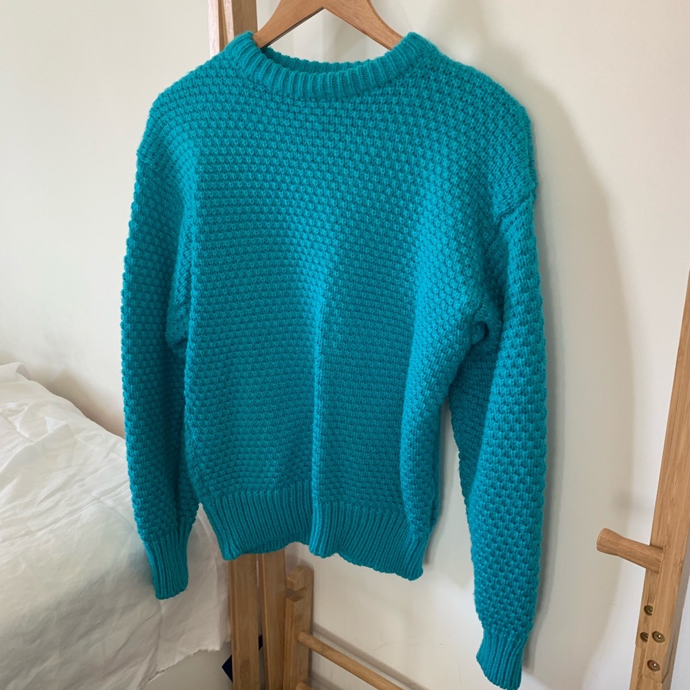 Vintage Turquoise Knit Sweater